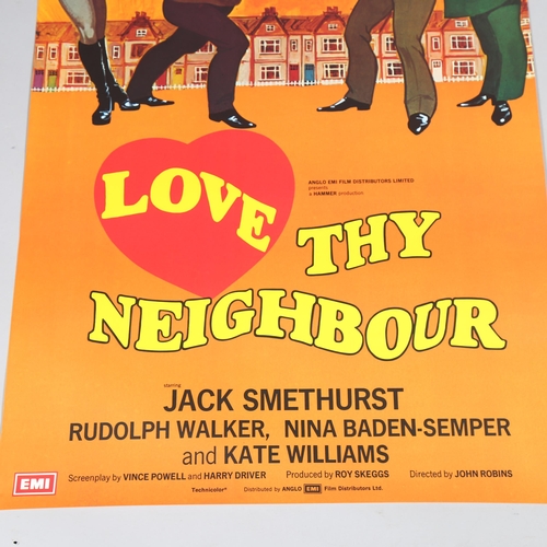 126 - MOVIE POSTER - Love Thy Neighbour (1973) UK One Sheet film poster, Hammer Films, 27 x 40 inches