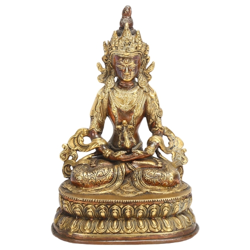 155 - A Chinese gilt-bronze seated Buddha, height 22cm