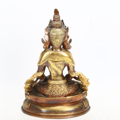 155 - A Chinese gilt-bronze seated Buddha, height 22cm