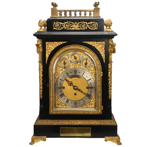 197 - Henry Robinson & Wells of Shrewsbury, fine quality late 19th century exhibition bracket clock, eboni... 