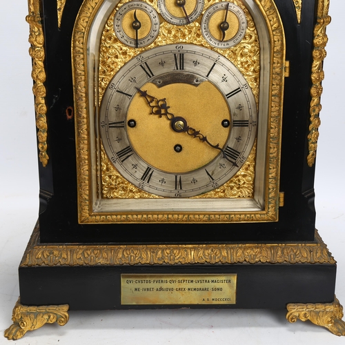 197 - Henry Robinson & Wells of Shrewsbury, fine quality late 19th century exhibition bracket clock, eboni... 