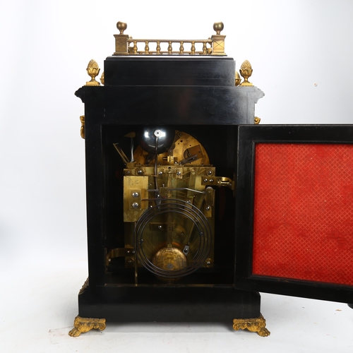 197 - Henry Robinson & Wells of Shrewsbury, fine quality late 19th century exhibition bracket clock, eboni... 