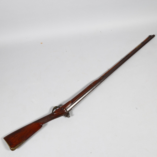 207 - Ketland & Co flintlock rifle, brass trigger guard, barrel length 92cm, overall length 132cm