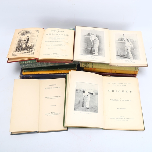 28 - CRICKET INTEREST. A group of thirteen cricket books. Includes - 'Jerks in the Short Leg' (1866), 'He... 