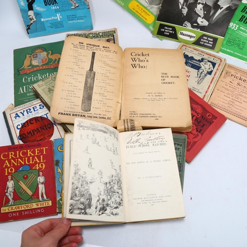 31 - CRICKET INTEREST. Interesting cricket ephemera on paper. Includes cricket annuals 1949 & 1951, 'Cric... 