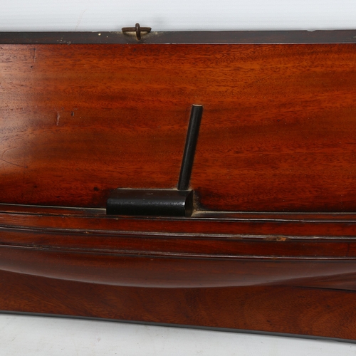 57 - A 19th century mahogany ship builder's half-hull wall plaque, 78 x 24cm