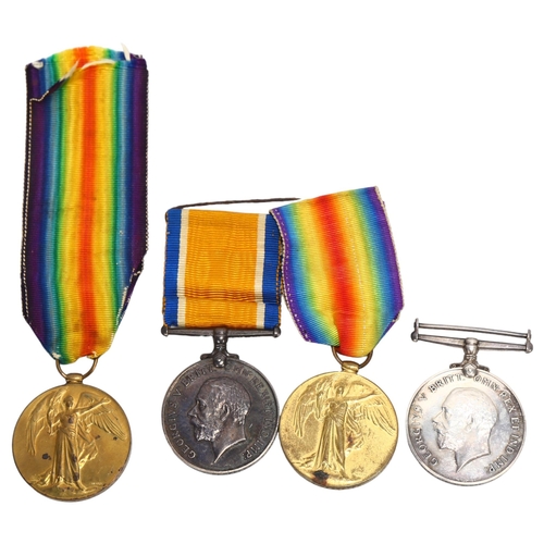 74 - 2 pairs of Great War Service medals to G-23703 Private JJ Heppeler Royal Sussex Regiment, and M-3409... 