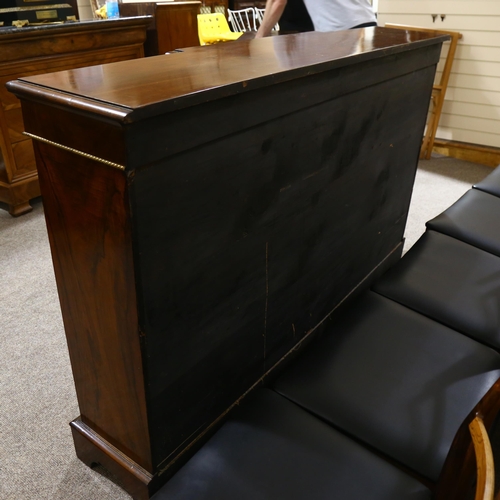 231 - A 19th century breakfront side cabinet with inlay and ormolu mounts, width 167cm, depth 37cm, height... 