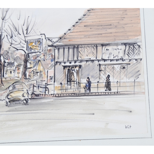 620 - 3 x mid-20th century watercolour scenes in Eastbourne, by the same hand, unframed (3)