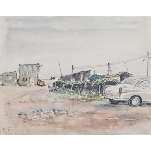 620 - 3 x mid-20th century watercolour scenes in Eastbourne, by the same hand, unframed (3)