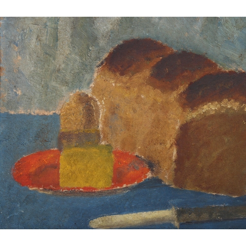 625 - Sarah Hamilton, still life study, breakfast table, inscribed Rye 1940, 30cm x 35cm, framed