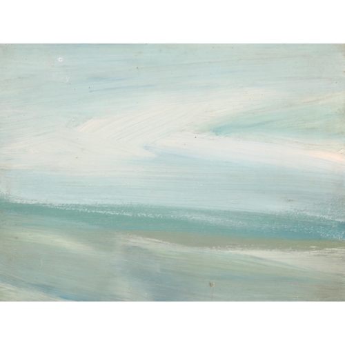626 - David Tindle (born 1932), East Anglia landscape, oil on board, inscribed verso, 15cm x 20cm