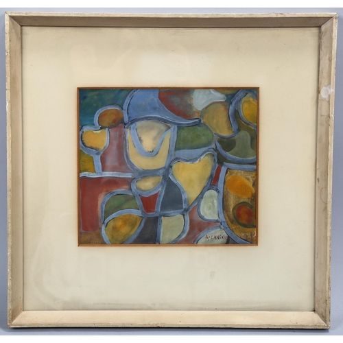 639 - Attributed to Elena Blomberg (1897 - 1978), abstract composition, signed, also bearing signature of ... 