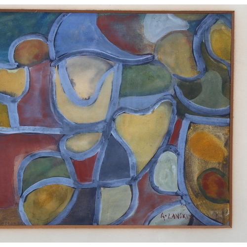 639 - Attributed to Elena Blomberg (1897 - 1978), abstract composition, signed, also bearing signature of ... 