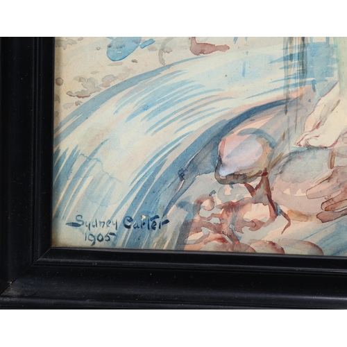 640 - Sydney Carter, female nude study, watercolour, signed and dated 1905, 29cm x 21cm, framed