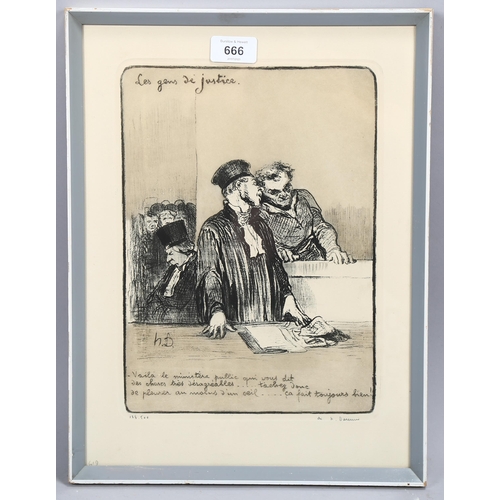 666 - Honore Daumier (1808 - 1879), Les Gens De Justice, limited edition print, signed in pencil from an e... 