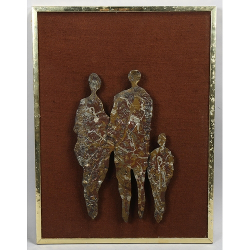 668 - Giovanni Schoeman, composition/paint relief wall sculpture, framed, overall frame dimensions 63cm x ... 