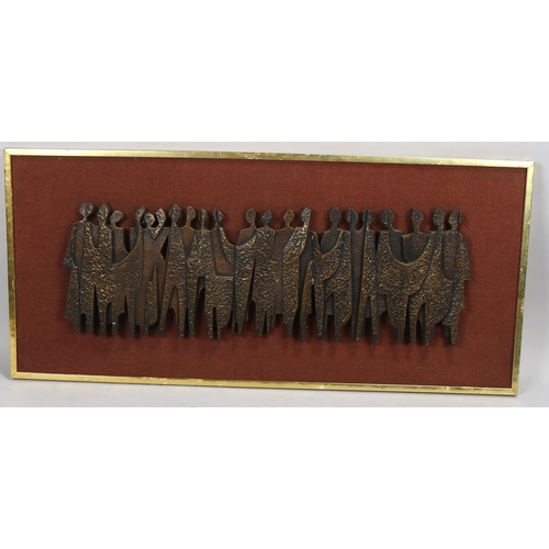 669 - Giovanni Schoeman, composition/paint relief wall sculpture, framed, overall frame dimensions 48cm x ... 