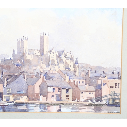 673 - Len Roope (1917 - 2005), view of Lincoln Cathedral, signed and dated 1971, 22cm x 32cm, framed