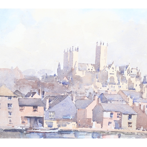 673 - Len Roope (1917 - 2005), view of Lincoln Cathedral, signed and dated 1971, 22cm x 32cm, framed