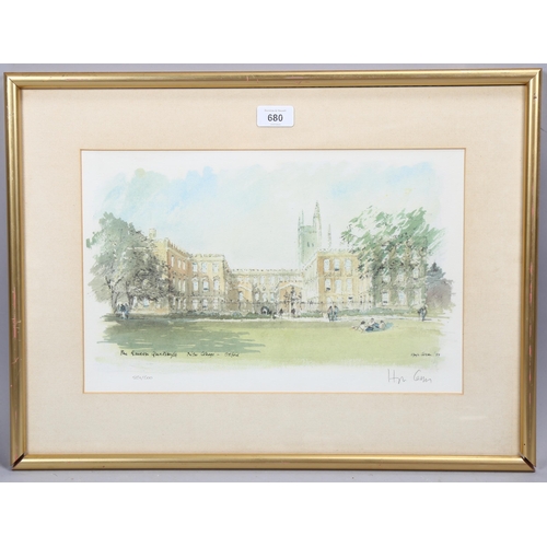 680 - Sir Hugh Casson, The Garden Quadrangle New College Oxford, signed in pencil, no. 251/500, 25cm x 40c... 