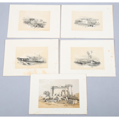 683 - After David Roberts RA (1796 - 1864), 5 lithographs, Middle Eastern temple scenes, published 1855/6,... 