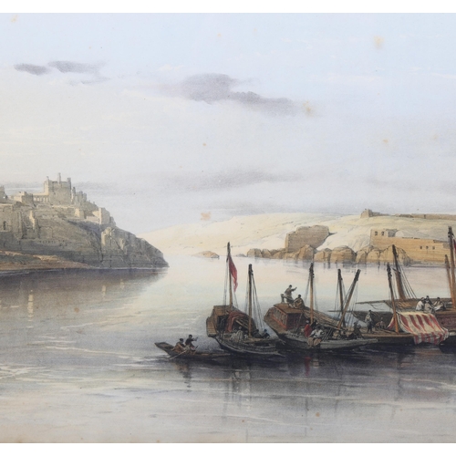 684 - After David Roberts RA (1796 - 1864), general view of Esouan and the island of Elephantine, lithogra... 