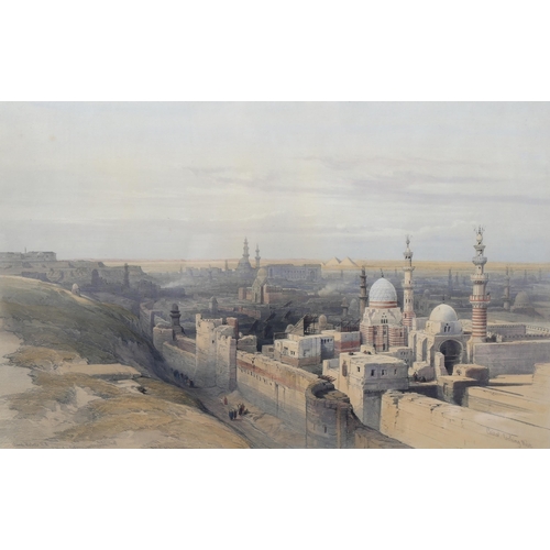 685 - After David Roberts RA (1796 - 1864), Cairo looking west, lithograph by Louis Haghe, 34cm x 52cm, fr... 