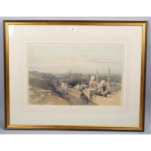 685 - After David Roberts RA (1796 - 1864), Cairo looking west, lithograph by Louis Haghe, 34cm x 52cm, fr... 