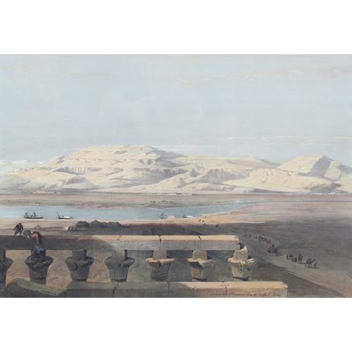 687 - After David Roberts RA (1796 - 1864), Lybian chain of mountains from the Temple of Luxor, lithograph... 