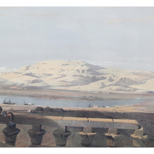 687 - After David Roberts RA (1796 - 1864), Lybian chain of mountains from the Temple of Luxor, lithograph... 