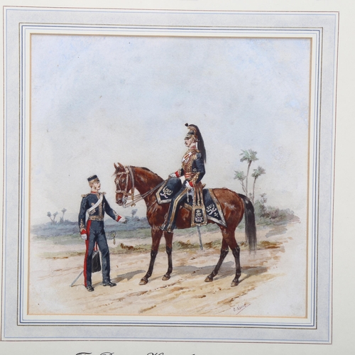 690 - Orlando Norie (1832 - 1901), the Bombay Horse Artillery, watercolour on paper, signed, 21cm x 21cm, ... 