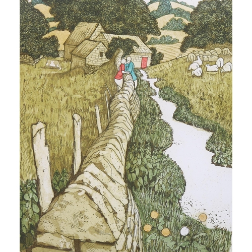 691 - Simon Palmer, 3 limited edition coloured etchings, all signed and numbered in pencil, plate 12cm x 1... 