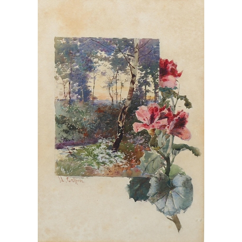 716 - Watercolour, circa 1900, woodland study, indistinctly signed, 30cm x 20cm, framed