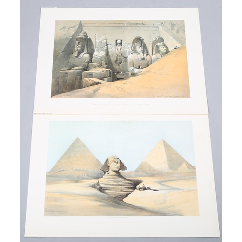 720 - After David Roberts RA, a set of 4 colour re-prints, Egyptian temple scenes, image 33cm x 50cm, unfr... 