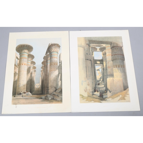 720 - After David Roberts RA, a set of 4 colour re-prints, Egyptian temple scenes, image 33cm x 50cm, unfr... 