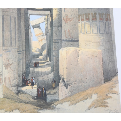 720 - After David Roberts RA, a set of 4 colour re-prints, Egyptian temple scenes, image 33cm x 50cm, unfr... 