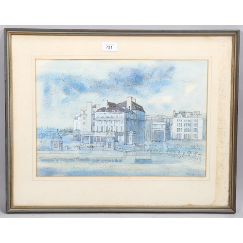 731 - Dorothy Coke, Brighton scene, watercolour, signed, 30cm x 43cm, framed