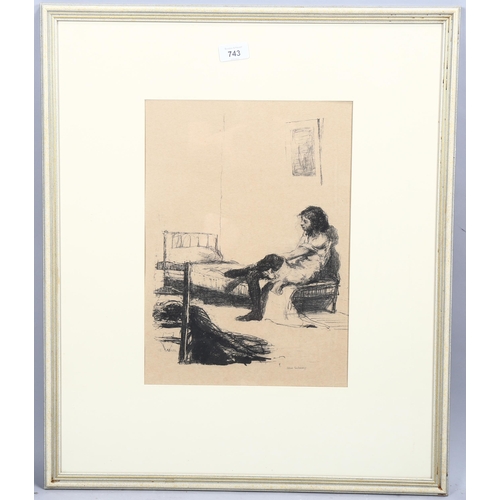 743 - Ethel Gabain (1883 - 1950), le lever de l'ouvriere, lithograph, 1912, signed in pencil, from an edit... 