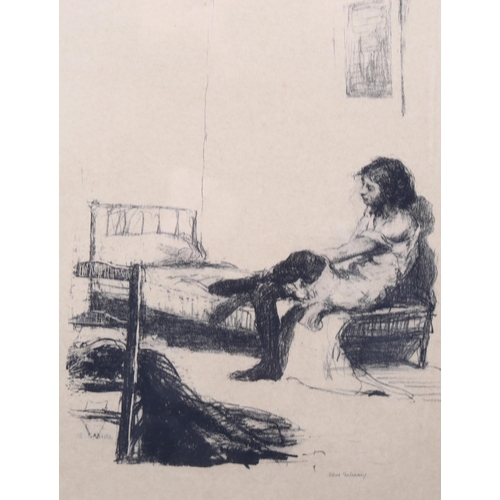 743 - Ethel Gabain (1883 - 1950), le lever de l'ouvriere, lithograph, 1912, signed in pencil, from an edit... 