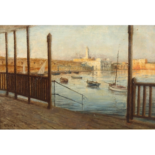 744 - Michel Sturla (1895 - 1936), the Admiralty Algiers, oil on canvas, 38cm x 56cm, framed