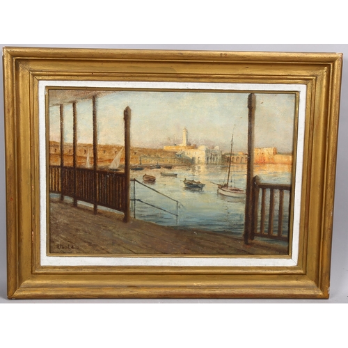 744 - Michel Sturla (1895 - 1936), the Admiralty Algiers, oil on canvas, 38cm x 56cm, framed