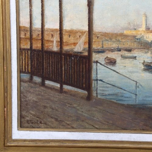 744 - Michel Sturla (1895 - 1936), the Admiralty Algiers, oil on canvas, 38cm x 56cm, framed