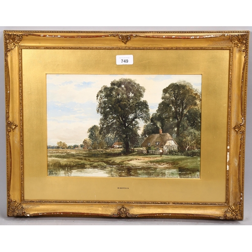 749 - Edmund Morison Wimperis, country cottages, watercolour, signed, 25cm x 35cm, framed