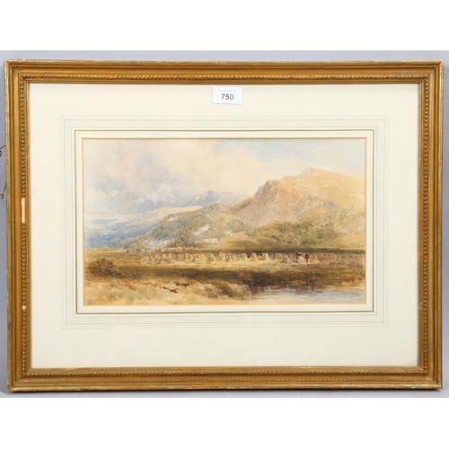 750 - Edmund Morison Wimperis, haymaking, watercolour, signed, 21cm x 36cm, framed