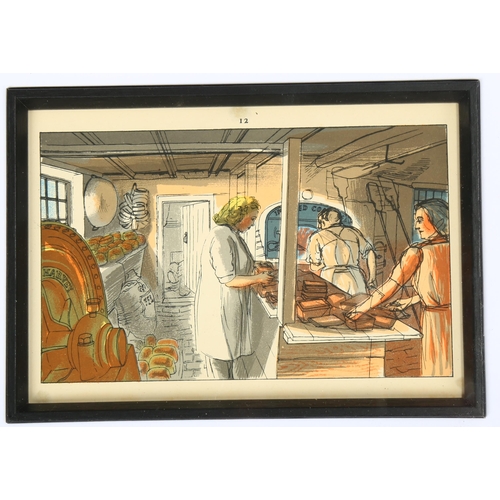 761 - Edward Bawden (1903 - 1989), the baker/a village store, colour lithograph published by The Curwen Pr... 