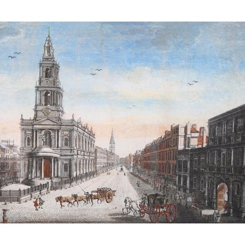 767 - Robert Sayer, 2 rare London views of Somerset House and Ironmongers' Hall, hand coloured engravings,... 