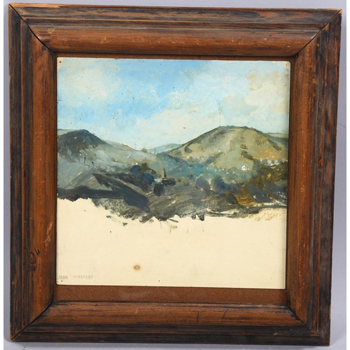 769 - John Sergeant (1937 - 2010), landscape study, oil on paper, signed with stamp, 24cm x 24cm, framed