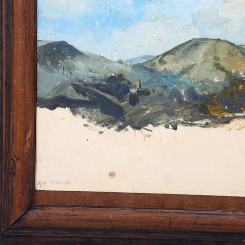 769 - John Sergeant (1937 - 2010), landscape study, oil on paper, signed with stamp, 24cm x 24cm, framed