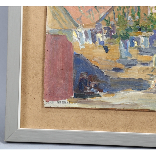 774 - John Sergeant (1937 - 2010), landscape study, oil on board, signed with a stamp, 25cm x 35cm, framed